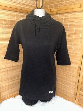 Nike Women's  black Modern Funnel-Neck Short-Sleeve Hoodie tunic size small